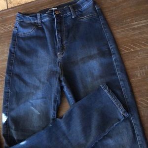 Fashion Nova dark wash high waisted jeans